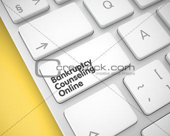 Bankruptcy Counseling Online - Text on the White Keyboard Key. 3