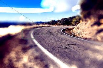Abstract curved road.Travel car concept. 