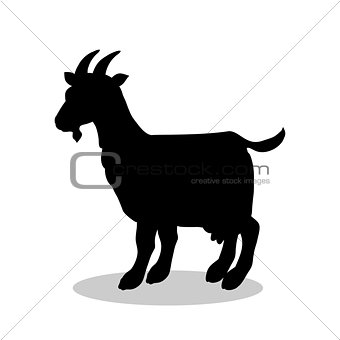 Goat farm mammal black silhouette animal