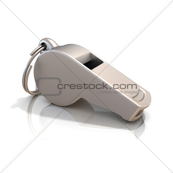 Metal whistle isolated