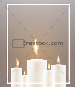 Five Candle Flame and White Frame.