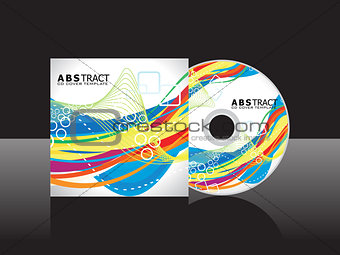 abstract artistic rainbow cd cover template
