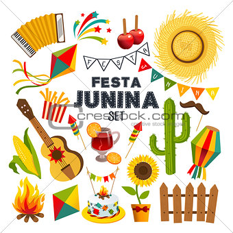 Festa junina cartoon background with decorative frame.