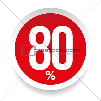Eighty percent sale sticker