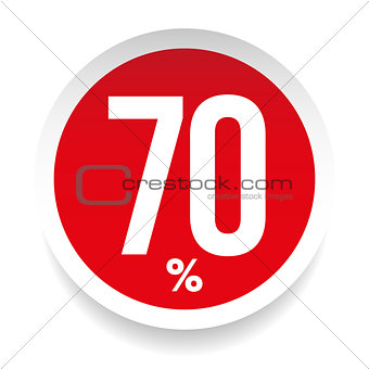 Seventy percent sale sticker