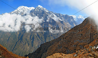 Mountain Landscape in Himalayas. Nepal, Annapurna region.
