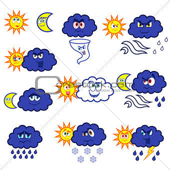 Cartoon weather symbols