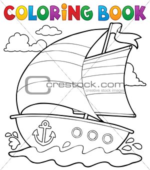 Coloring book nautical boat 1