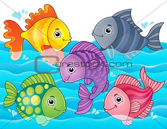 Stylized fishes theme image 7