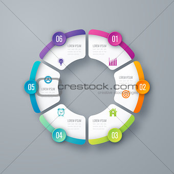 Vector circle infographic template for graphs