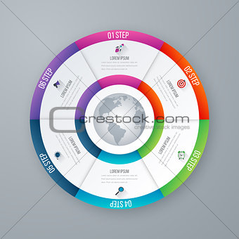 Vector circle infographic template for graphs