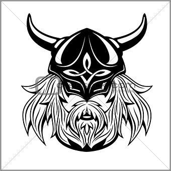 Ancient viking head logo for mascot design.