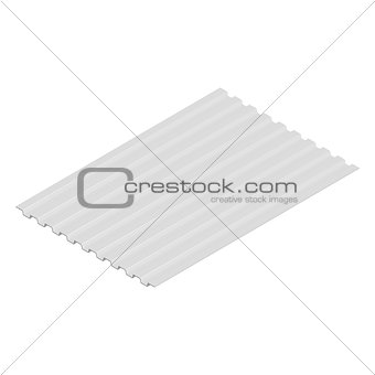 Sheet steel profile in isometric, vector illustration.