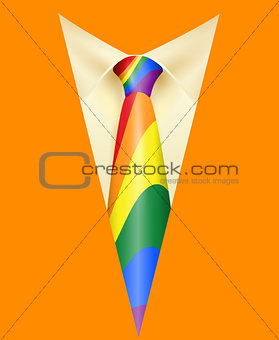 Rainbow tie and orange suit symbol LGBT