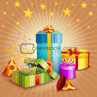 Composition Of Gift Box And Different Elements