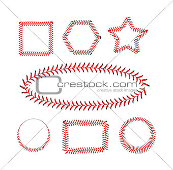 Lace from a baseball on a white background