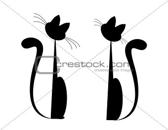 set of two cats. vector