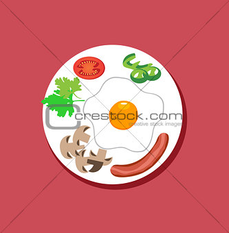 Food on Plate Vector