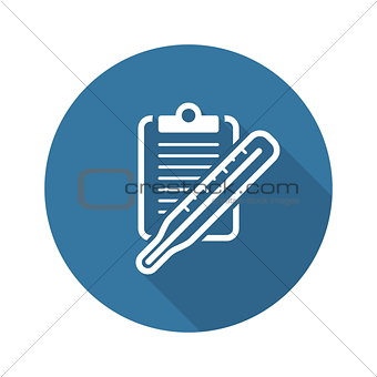 Thermometer and Medical Services Icon. Flat Design.