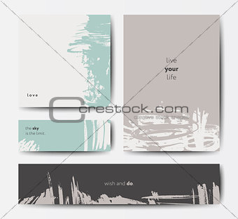 Modern brush vector postcard template