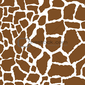 Giraffe skin seamless pattern. African animals concept endless background, repeating texture. Vector illustration.