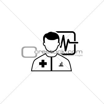 Doctor Consultation and Medical Services Icon. Flat Design.