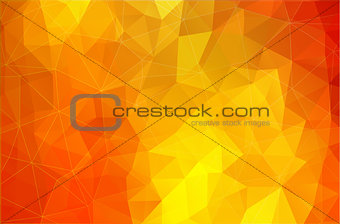 Flat bright yellow abstract triangle shape background