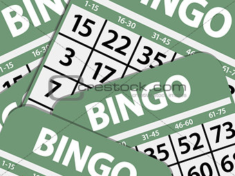Green bingo cards background