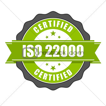 ISO 22000 standard certificate badge - Food safety management