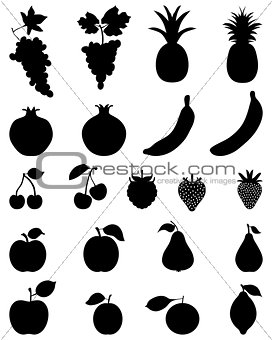 Silhouettes of fruit