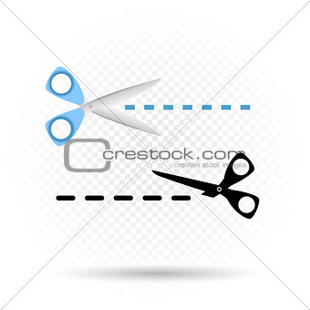 Scissors line cut symbol