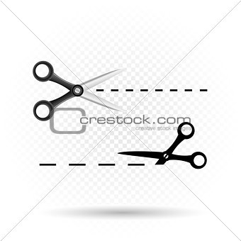 Scissors line cut template