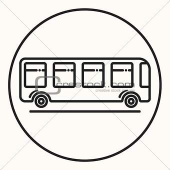 Minimal outline bus icon