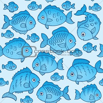 Seamless background with fish drawings 1