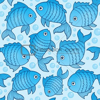 Seamless background with fish drawings 3