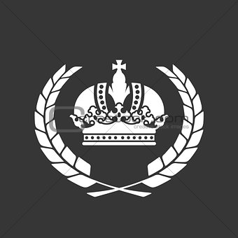 Family blazon or coat of arms - heraldic crown and laurel wreath