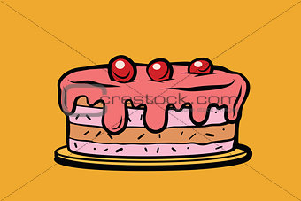 cherry berry cake illustration