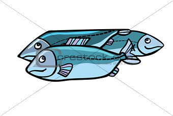 Fish food illustration