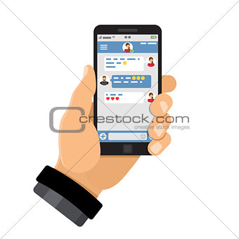 Chat application on smartphone