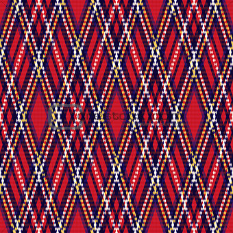 Rhombic seamless checkered pattern in red and blue