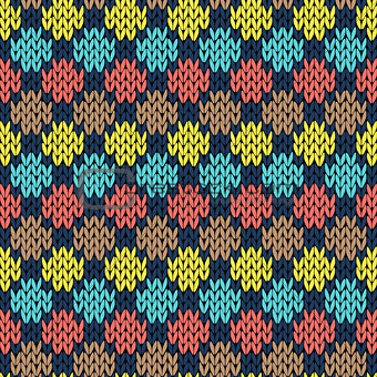 Knitting seamless patchwork color pattern