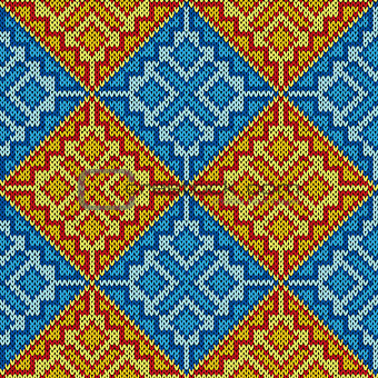 Knitting seamless square pattern