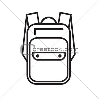 Simple icon with a backpack