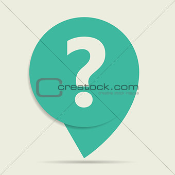 Icon, Sign and Pictograph of Question Mark. Vector Flat Illustration