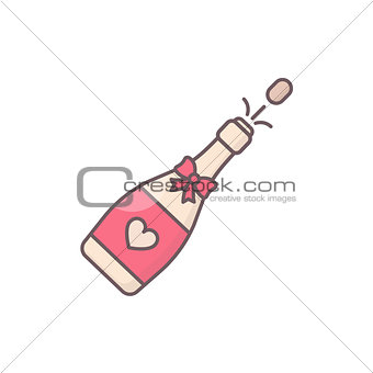 Decorated champagne bottle.