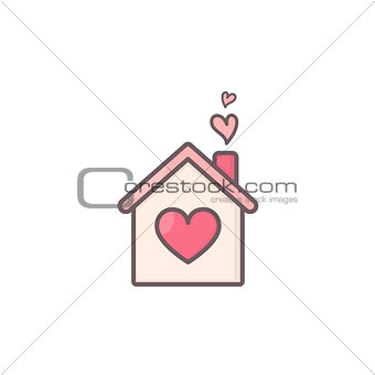 House with hearts inside.