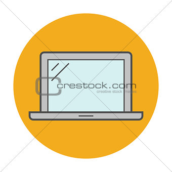 Laptop flat line icon