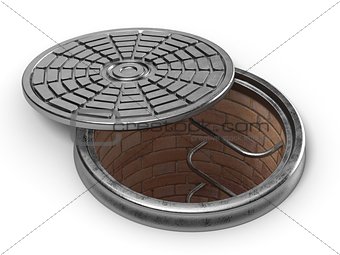 Manhole cover lid. 3D
