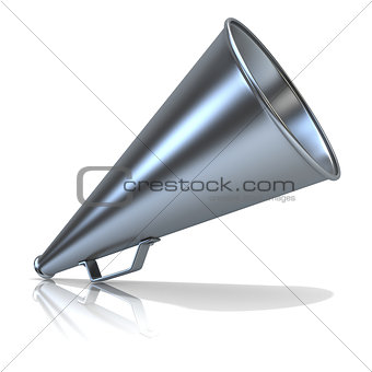 Retro - old style megaphone, isolated on white background. 3D