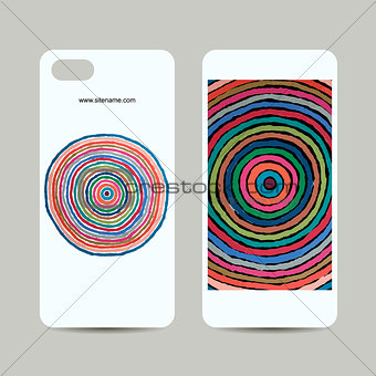 Mobile phone cover design, abstract circles pattern